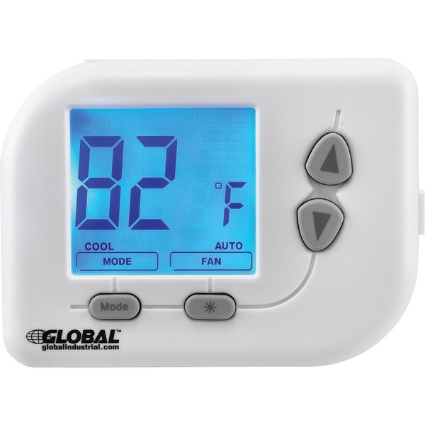 Global Industrial Programmable Thermostat, Heat, Cool, Off Mode, 5-1-1 Programmable 246117
